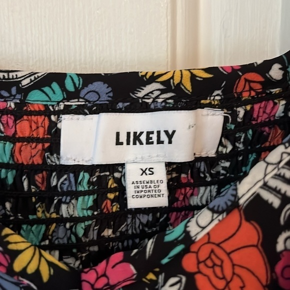 Likely | Lavato Floral-Print Off-the-Shoulder Boho Ruffle Festival Top Size XS - Picture 6 of 11